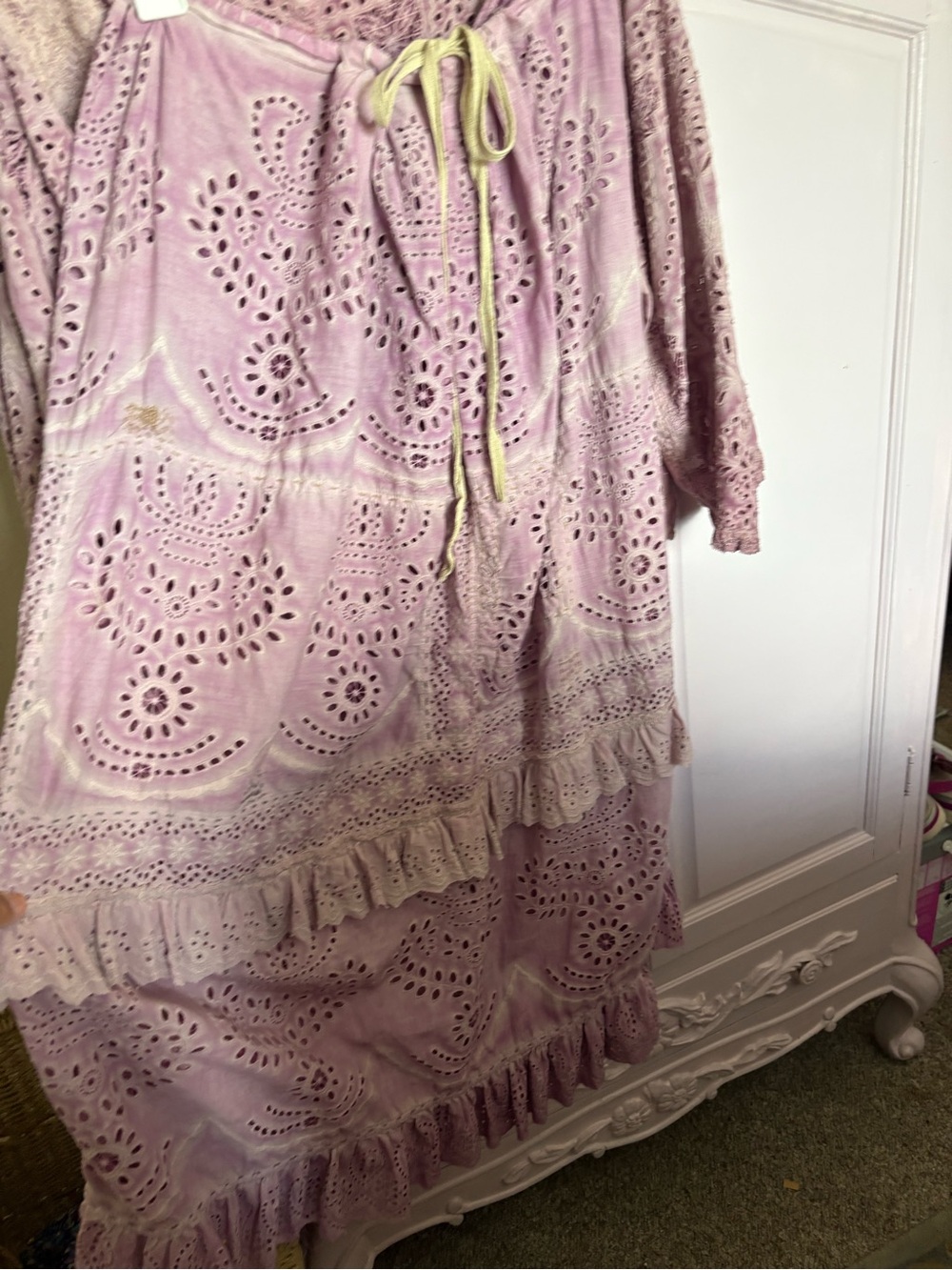 Magnolia Pearl Lavender Eyelet skirt with Grey Embroidered Logo